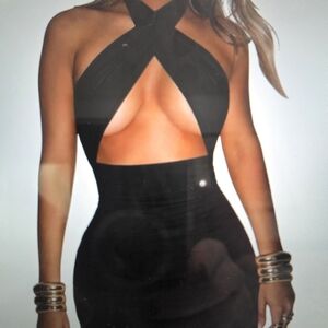 Elegant Black Halter Dress